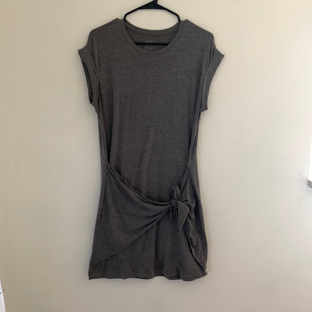 Aerie grey tie waist dress